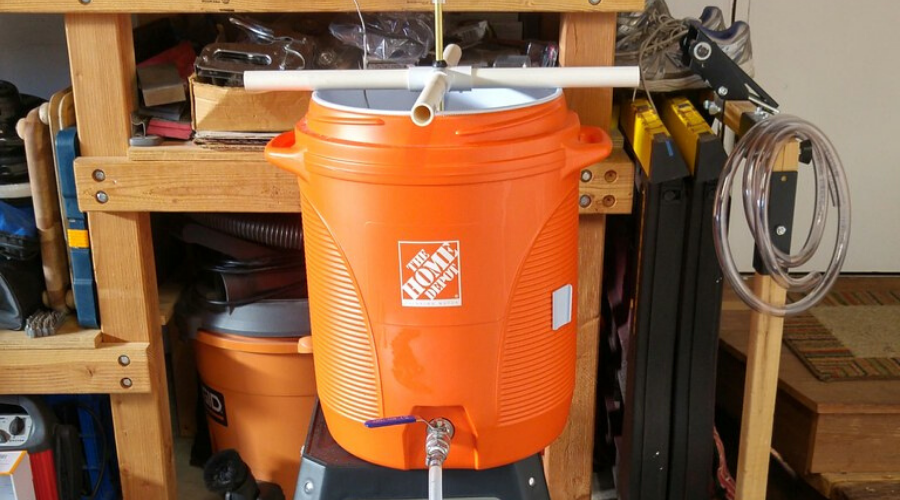 fly sparge or continuous sparge on a home depot igloo cooler